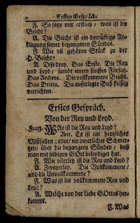 Erstes Gespräch. Von der Reu und Leyd.