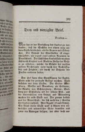 Drey und vierzigster Brief. Dresden