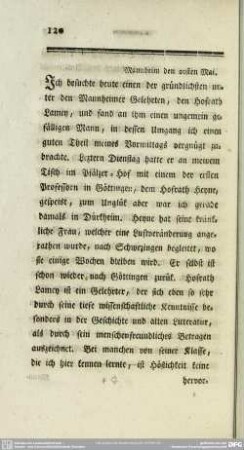 Mannheim den 20sten Mai