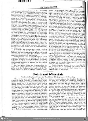 Politik und Wirtschaft
