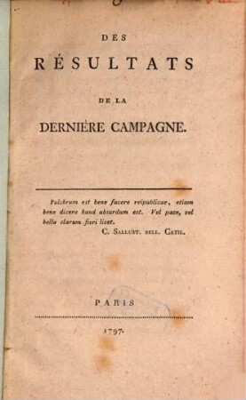 Des Resultats De La Dernière Campagne