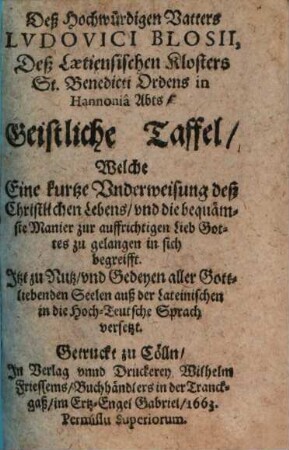 Geistliche Taffel
