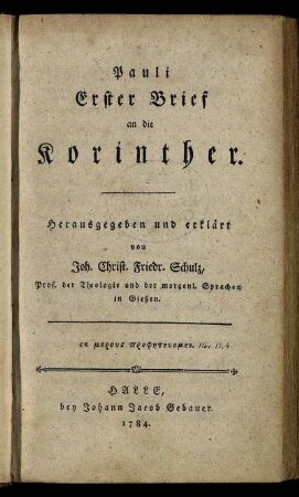 Pauli Erster Brief an die Korinther
