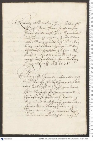 König Ladislaus II. von Böhmen, Kurfürst Albrecht Achilles von Brandenburg und die Markgrafen Johann, Friedrich, Sigmund und Georg von Brandenburg erneuern die Erbeinigung zwischen Böhmen und Brandenburg und besiegeln die Heirat zwischen Ladislaus II. und Markgräfin Barbara von Brandenburg
