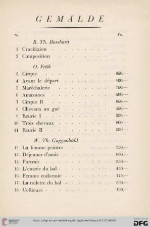 Gemälde (Nr. 1-129)