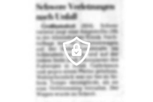 Schwere Verletzungen nach Unfall