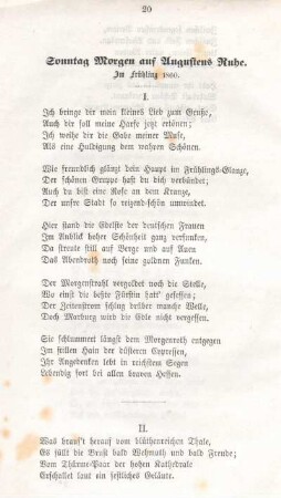 Sonntag Morgen auf Augustens Ruhe.