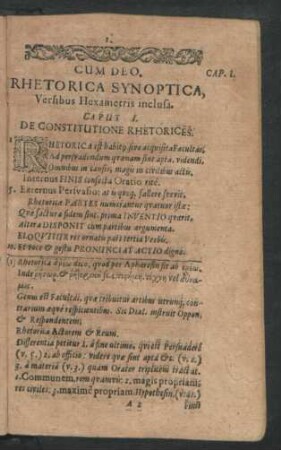 Caput I. De Constitutione Rhetorices.