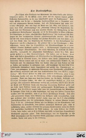 Zur Denkmalpflege