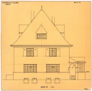 Wohnhaus Hauser, Solln: Ansicht Seite IV 1:50