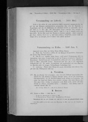 Versammlung zu Lübeck. - (1441 Mai).
