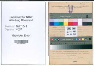 Entnazifizierung Erich Grunicke , geb. 14.08.1896 (Lehrer)