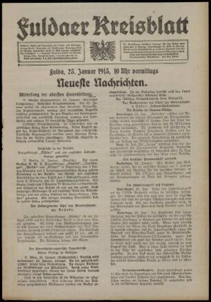 Zweite Ausgabe vom Montag, den 25. Januar 1915.