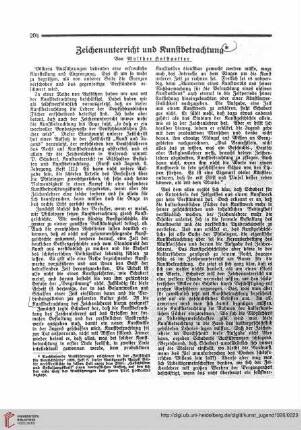 N.F. 6.1926 S. 204-206: Zeichenunterricht und Kunstbetrachtung