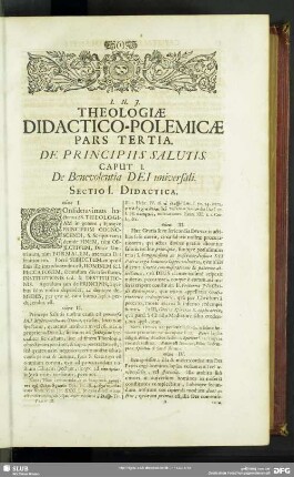 Pars Tertia. De Principiis Salutis