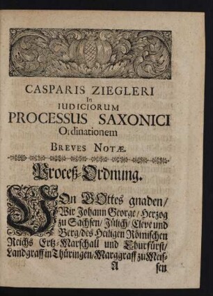 Proceß-Ordnung.