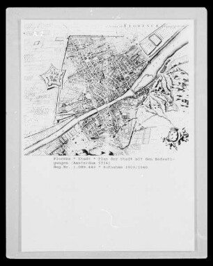 Florenz, Plan der Stadt mit Befestigungen