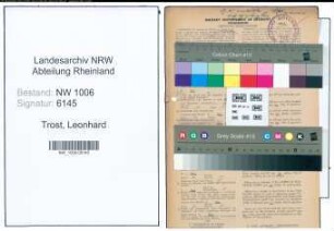 Entnazifizierung Leonhard Trost , geb. 10.10.1905 (Studienrat)