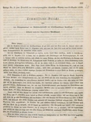 Commissions-Bericht den Gesetzesentwurf die Rechtsverhältnisse der Civilstaatsdiener betreffend