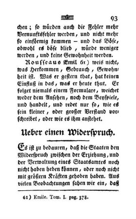 Ueber einen Widerspruch