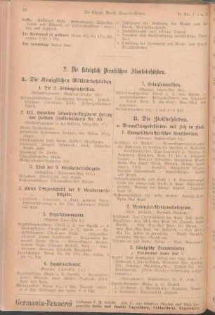 2. Die königlich Preußischen Staatsbehörden.