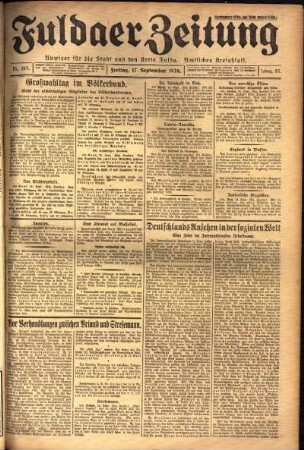 Ausgabe vom Freitag, den 17. September 1926.