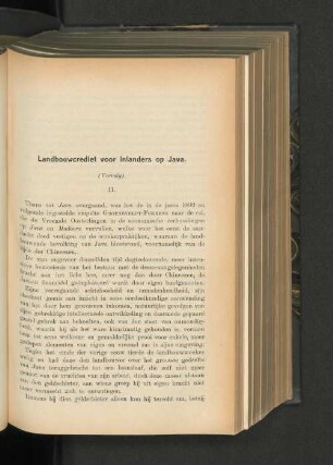 Landbouwcrediet voor Inlanders op Java.