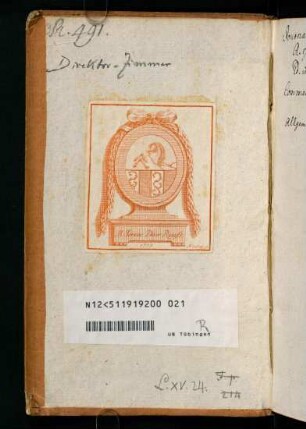 Spiegel mit Exlibris von Jeremias David Reuss