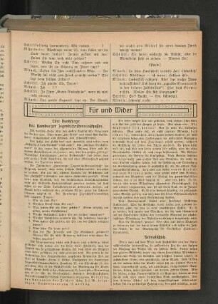 Eine Rundfrage des Hamburger Jugendschriftenausschusses.