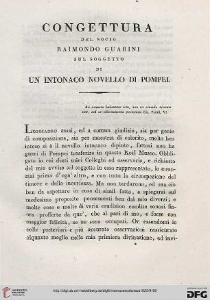 2: Congettura sul soggetto di un intonaco novello di Pompei