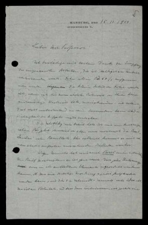 Nr. 5: Brief von Otto Blumenthal an David Hilbert, Marburg, 15.11.1904