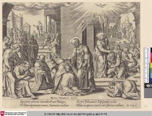 [Petrus, Johannes und Philippus legen ihre Hände auf die Getauften von Samaria]