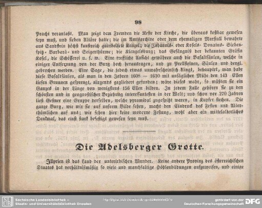 Die Adelberger Grotte