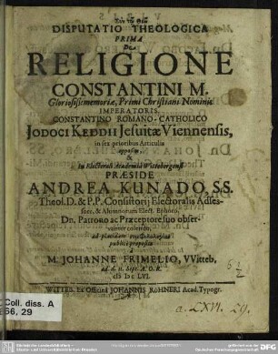1: ... propositu a Johanne Frimelio