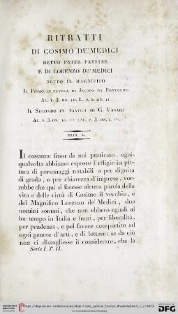 Ritratti di Cosimo De´Medici detto Pater Patriae E di Lorenzo de´Medici detton il Magnifico