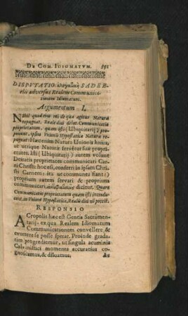 Disputatio ... Sadeelis adversus Realem Communicationem Idiomatum.