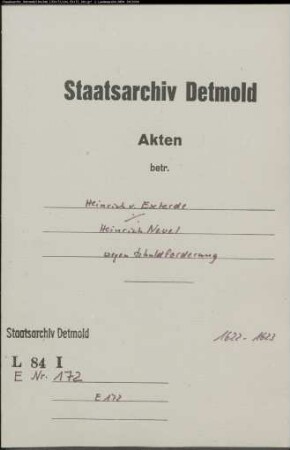 von Exterde, Heinrich gegen Heinrich Nevel - wegen Schuldforderung
