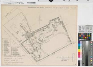 Soest (Soest) Neubau des Staatlichen Archigymnasiums Lageplan mit Erdgeschoßgrundriß 1960 1 : 500 47 x 59 Zeichnung Hochbauamt Soest