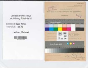 Entnazifizierung Michael Helten, geb. 05.01.1899 (Schlosser)
