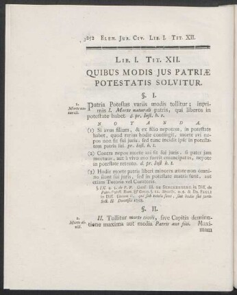 Lib. I. Tit. XII. Quibus Modis Jus Patriae Potestatis Solvitur