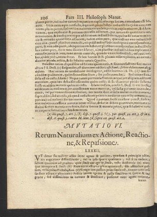 Mutatio VI. Rerum Naturalium ex Actione, Reactione, & Repassione.