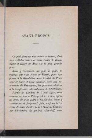 Avant-Propos