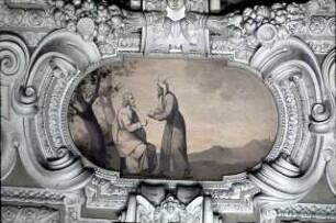 Der Versucher fordert Jesus auf, aus Steinen Brot zu machen