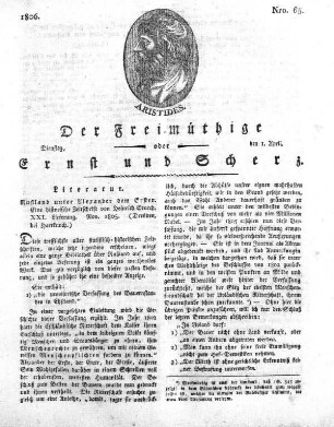Nro. 65, Dienstag den 1. April 1806
