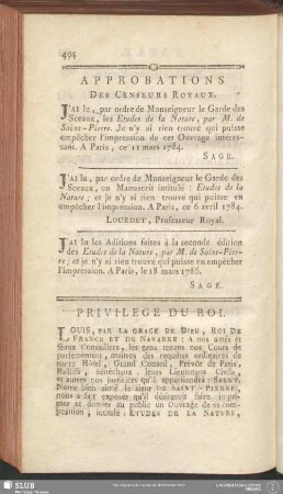 Approbations Des Censeurs Royaux