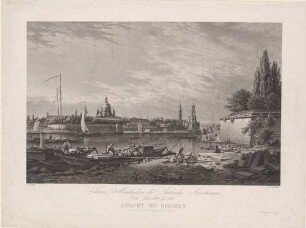Ansicht von Dresden (Altstadt), Blatt aus der Bilder-Chronik des Sächsischen Kunstvereins Dresden nach einem Gemälde von Otto Wagner
