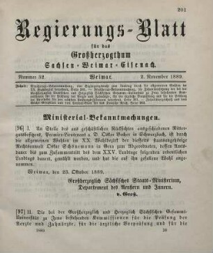 97. Ministerial-Bekanntmachung, die Zusammensetzung der bei der Großherzoglich Sächsischen und Herzoglich Sächsischen Gesammt-Universität zu Jena bestehenden Kommissionen für die Prüfung der Aerzte und Zahnärzte, für die ärztliche Vorprüfung und für die Prüfung der Apotheker für den nächsten Prüfungs-Zeitraum betreffend