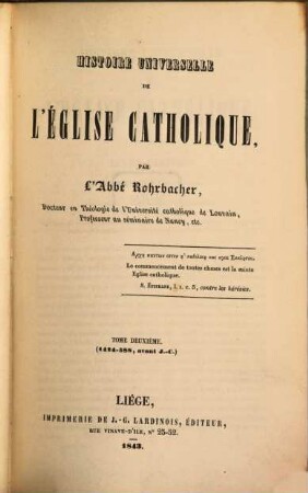 Histoire universelle de l'église catholique, 2. 1424 - 588, avant J.-C.