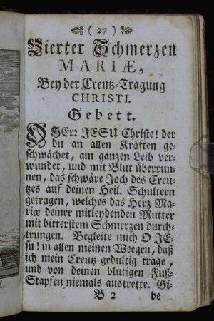 Vierter Schmerzen Mariæ, Bey der Creutz-Tragung Christi. - Fünfter Schmerzen Mariæ, Bey dem Tod Christi.