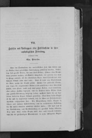 VII. Hufeisen und Roßtrappen oder Hufeisensteine in ihrer mythologischen Bedeutung